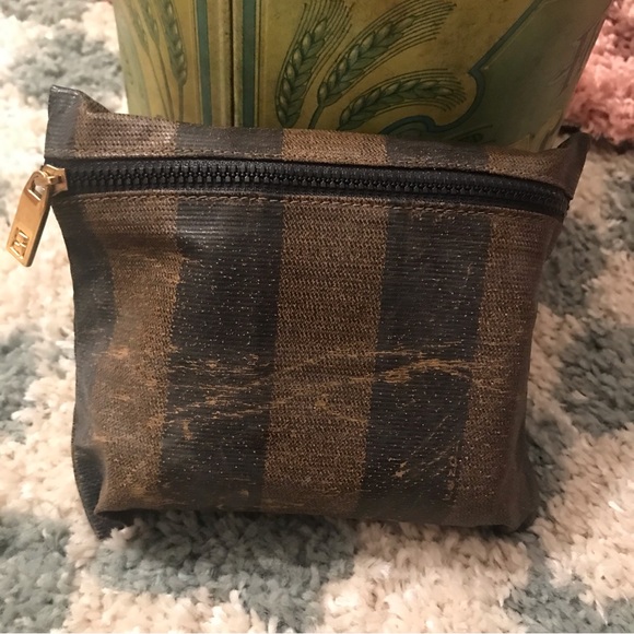 Fendi Pequin Stripe VTG Cosmetic Pouch 02 - Picture 2 of 5